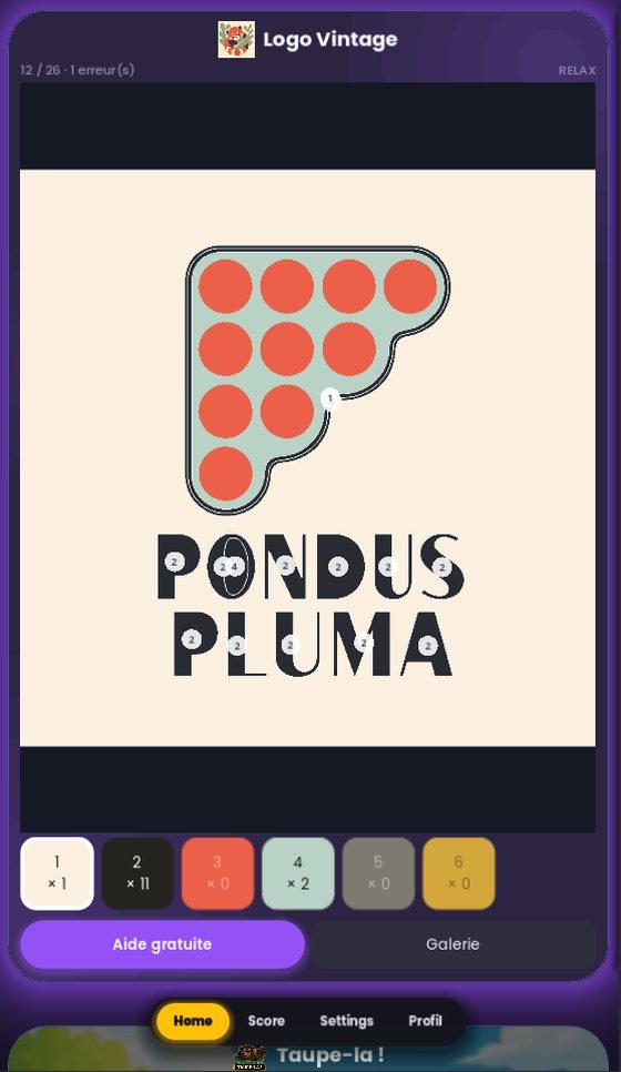 Le mini-jeu Coloriages magiques dans l'application Scroll Games